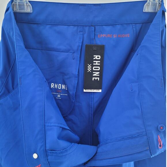 Rhone Resort Collection Blue Quick Drying‎ Side Vent Flat Front Men's Shorts - Picture 6 of 15